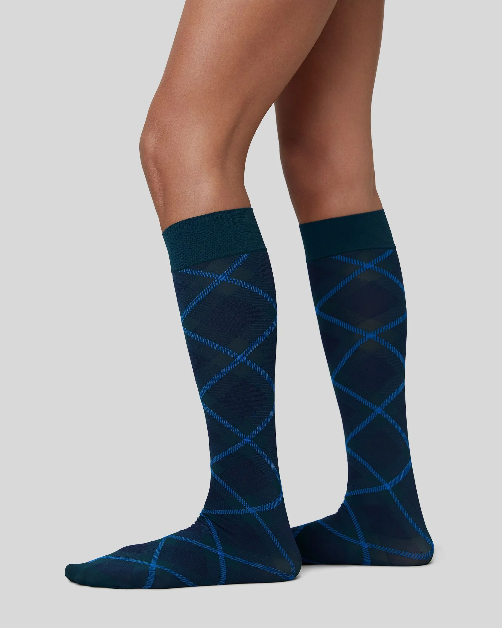 2-pack Franka Check & Solid Knee Highs