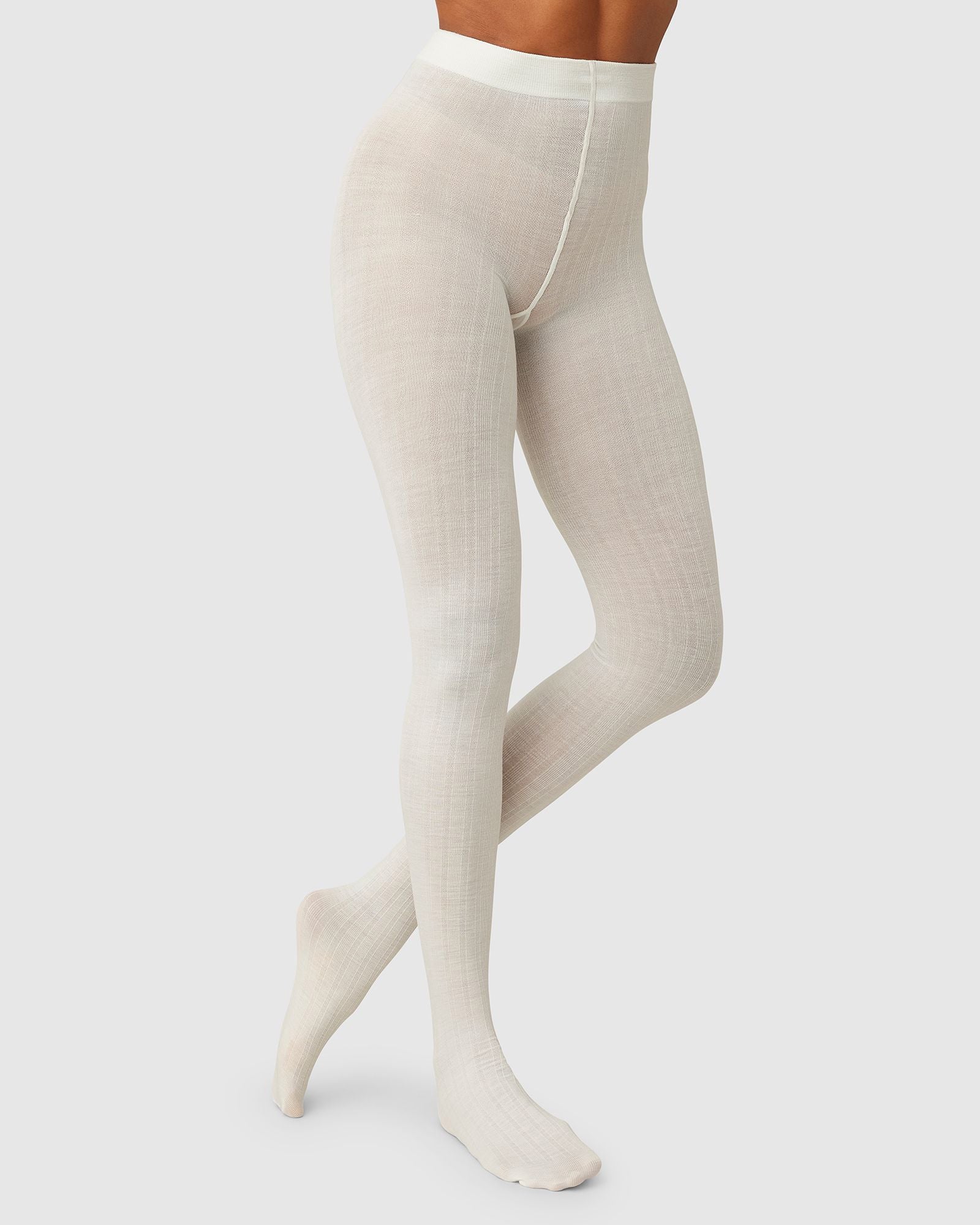 Freja Ribbed Wool Tights - Image 3