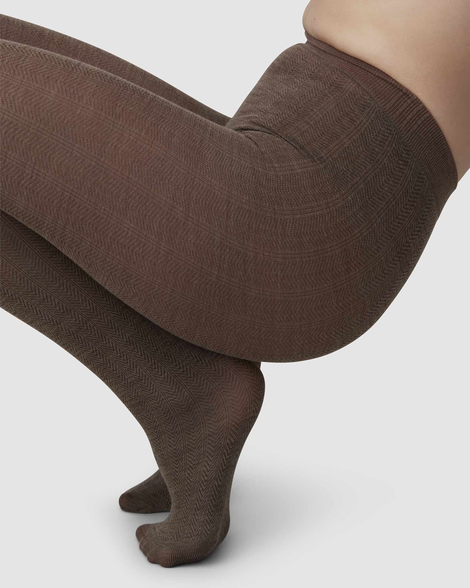 Ylva Fishbone Wool Tights - Image 3